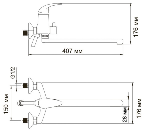 Смеситель WasserKRAFT ISEN 2602L универсальный  Смеситель WasserKRAFT ISEN 2602L универсальный