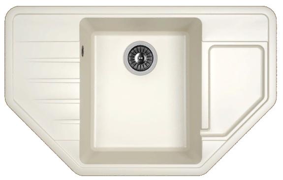 Мойка кухонная из литьевого мрамора Dr. Gans РИО 25.080.C0800.401 80*50 см. белый