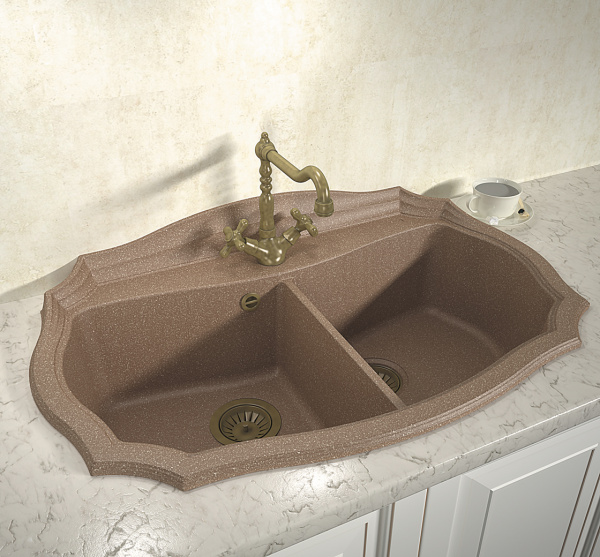 Мойка кухонная керамогранитная Florentina ЭМИЛИЯ 870 20.365.F870.302 87*55 см. антрацит