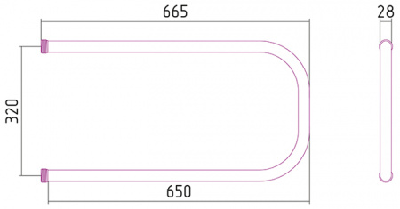 Полотенцесушитель водяной Стилье П-образный 00002-3265 320х650 