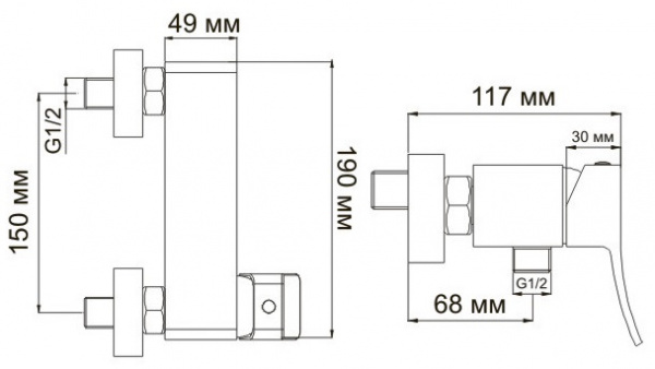Смеситель WasserKRAFT ALLER 1062 для душа  Смеситель WasserKRAFT ALLER 1062 для душа