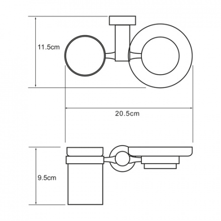 Стакан и мыльница навесной WasserKRAFT DONAU K-9426  