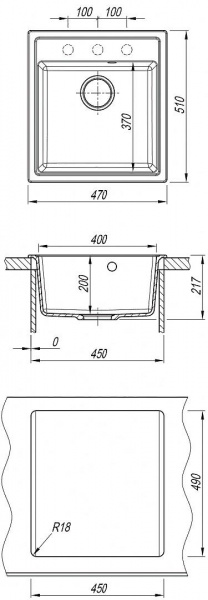 Мойка кухонная из литьевого мрамора Dr. Gans НИКА 470 25.070.B0470.406 47*51 см. терракота