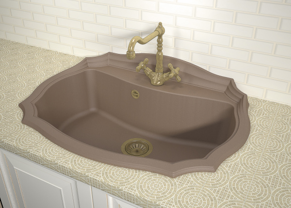 Мойка кухонная керамогранитная Florentina ЭМИЛИЯ 770 20.360.E770.107 77*55 см. песочный