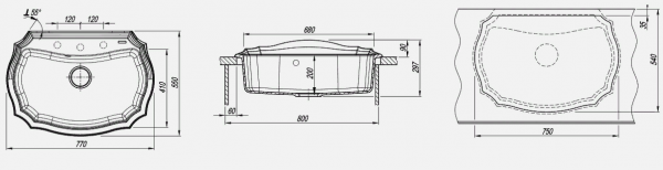 Мойка кухонная керамогранитная Florentina ЭМИЛИЯ 770 20.360.E770.107 77*55 см. песочный