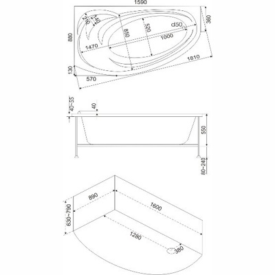 Ванна акриловая BAS ФЛОРИДА В 00038   Ванна акриловая BAS ФЛОРИДА В 00038