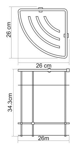 Полка угловая WasserKRAFT  K-522   Полка угловая WasserKRAFT  K-522