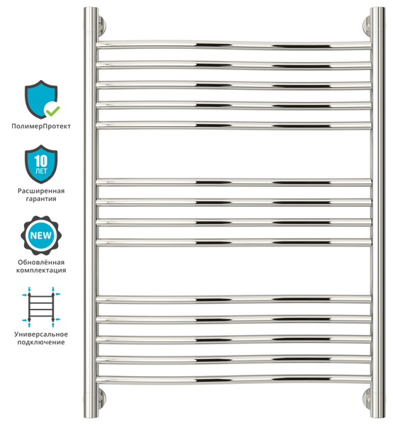 Полотенцесушитель водяной Сунержа ФЛЮИД+ 00-0222-8060 800х600 