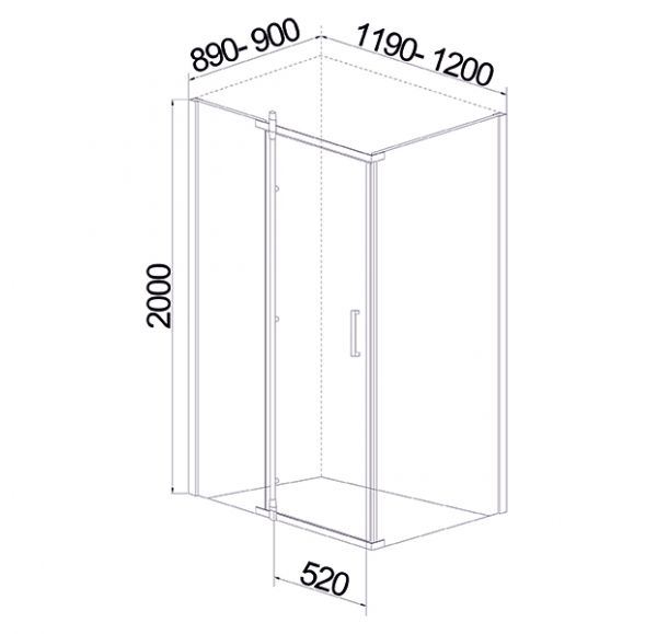 Душевой уголок Mirsant SMART  120x90 см.  Душевой уголок Mirsant SMART  120x90 см.
