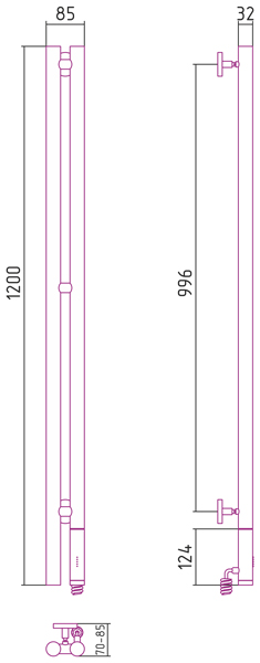 Полотенцесушитель электрический Сунержа НЮАНС 00-0543-1253  