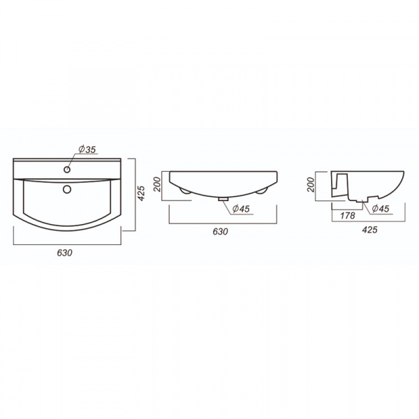 Раковина Sanita luxe BEST BST65SLWB01 65 