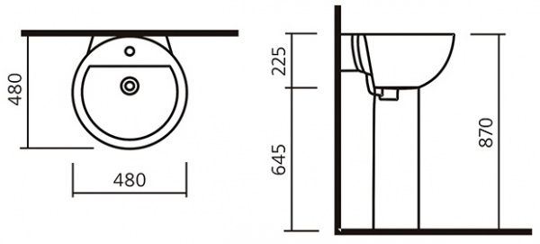 Раковина Sanita luxe ART FLORA ARTSLWB10 48 