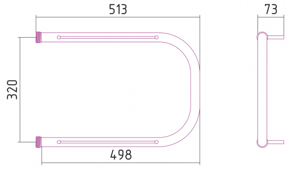 Полотенцесушитель водяной Стилье П-образный 00012-3250 320х500 