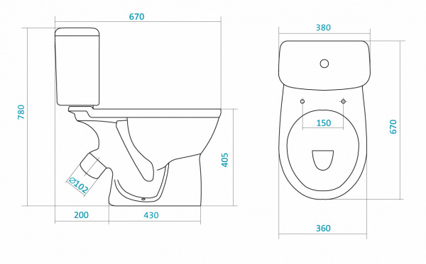 Унитаз-компакт Santek БОРЕАЛЬ 1.WH30.2.143   Унитаз-компакт Santek БОРЕАЛЬ 1.WH30.2.143